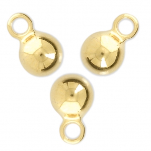 Dijes bolas 7x11 mm para hacer tus propias piezas de Joyería y bisutería Dorado con oro fino x4
