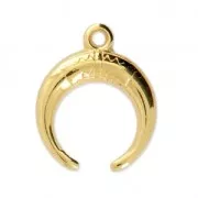 Dije cuerna media luna motivo étnico 15x18 mm Dorado con oro fino x1