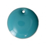 Dijes redondos de metal y resina epoxi 16 mm Green Turquesa x6|raw }}
