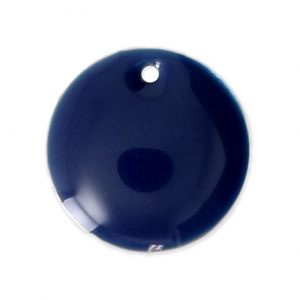 Dijes redondos de metal y resina epoxi 16 mm Azul Oscurox6