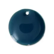 Dijes redondos de metal y resina epoxi 16 mm Petrol x6