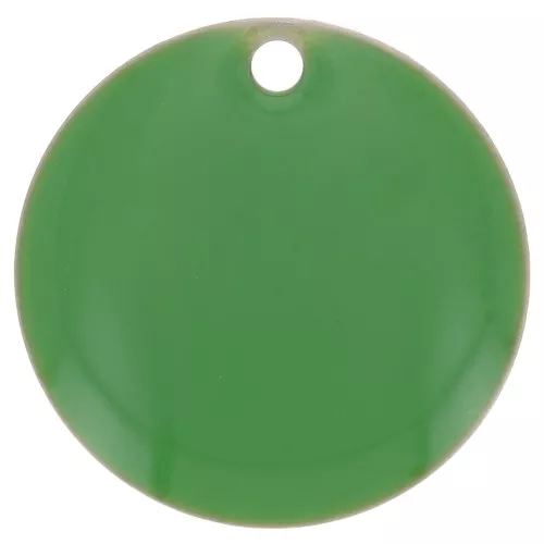 Dijes redondos de metal y resina epoxi 16 mm Verde x6