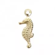 Dije fino estampado Caballo de mar 13x5 mm de Gold filled x1