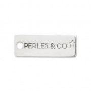 Dije/Chapa Personalizada con tu logo o marca Rectangular 15x5.5 mm de Plata925x100|raw }}