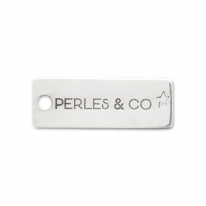 Dije/Chapa Personalizada con tu logo o marca Rectangular 15x5.5 mm de Plata925x100