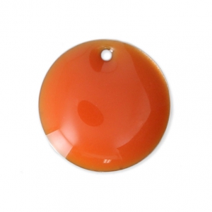 Dijes redondos de metal y resina epoxi 12 mm Naranja x8