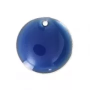 Dijes redondos de metal y resina epoxi 12 mm Azul Oscuro x8