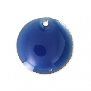 Dijes redondos de metal y resina epoxi 12 mm Azul Oscuro x8