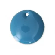 Dijes redondos de metal y resina epoxi 12 mm Azul x8