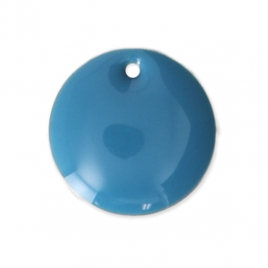 Dijes redondos de metal y resina epoxi 12 mm Azul x8