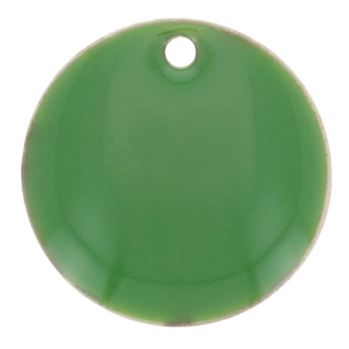 Dijes redondos de metal y resina epoxi 12 mm Verde x8