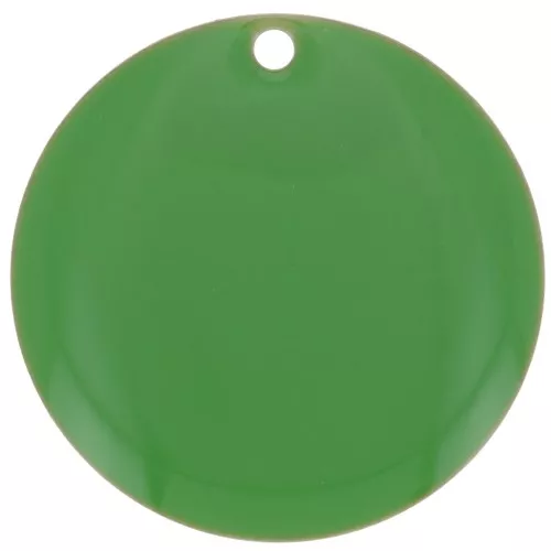 Dijes redondos de metal y resina epoxi 20 mm Verde x5