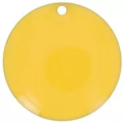 amarillo - Sequins ronds en métal et résine époxy 20 mm Jaune x5 Sequins ronds en métal et résine époxy 20 mm Jaune x5
