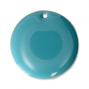 Dijes redondos de metal y resina epoxi 20 mm Green Turquesa x5