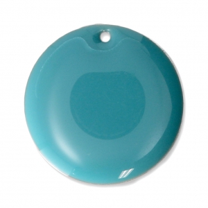 Dijes redondos de metal y resina epoxi 20 mm Green Turquesa x5