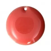 Rose Corail - Sequins ronds en métal et résine époxy 20 mm Rose Corail x5 Sequins ronds en métal et résine époxy 20 mm Rose Corail x5