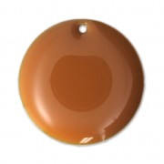 Dijes redondos de metal y resina epoxi 20 mm Color Mostaza x5