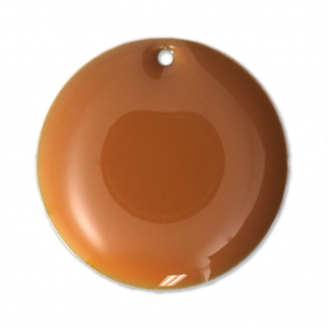 Dijes redondos de metal y resina epoxi 20 mm Color Mostaza x5