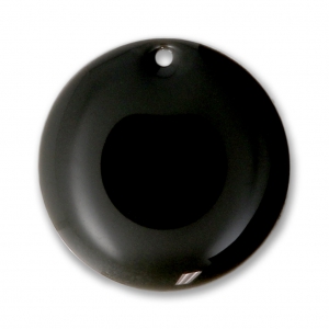 Dijes redondos de metal y resina epoxi 20 mm Negro x5