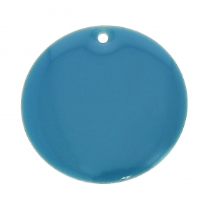 Dijes redondos de metal y resina epoxi 20 mm Azul x5