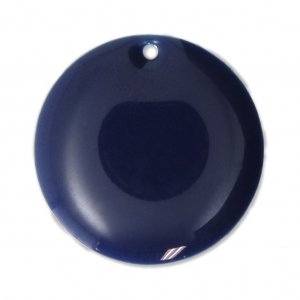 Dijes redondos de metal y resina epoxi 20 mm Azul Oscurox5