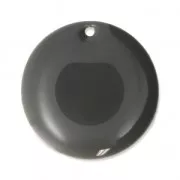 Dijes redondos de metal y resina epoxi 20 mm Gris Moyen x5