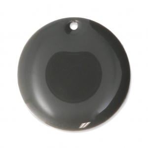 Dijes redondos de metal y resina epoxi 20 mm Gris Moyen x5