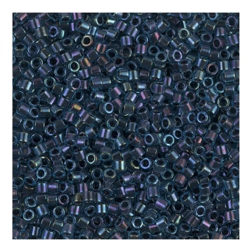Miyuki Delica 11/0 DB0286 - Midnight Blue Lined Aqua AB x8g