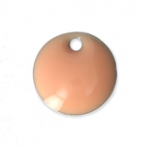 Dijes redondos de metal y resina epoxi 8 mm Light Rosa x10