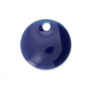 Dijes redondos de metal y resina epoxi 8 mm Azul Oscurox10