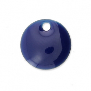 Dijes redondos de metal y resina epoxi 8 mm Azul Oscurox10