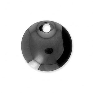 Dijes redondos de metal y resina epoxi 8 mm Negro x10