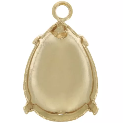 Engaste en garras forma pera PureCrystal 4320 18x13 mm dorado x 1
