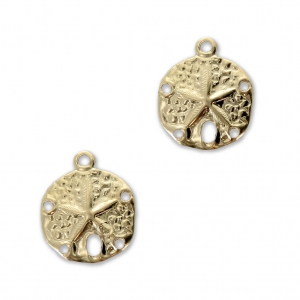 Dijes Sand dollar 5 agujeros - 11 mm de Gold Filled x2
