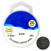 Hilo de cobre para hacer piezas de Joyería y bisutería para hacer piezas de Joyería y bisutería 0.40 mm Negro x20m