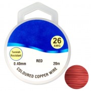 Hilo de cobre para hacer piezas de Joyería y bisutería 0.40 mm Rojo x20m