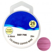 Hilo de cobre para hacer piezas de Joyería y bisutería 0.40 mm Baby Pink x20m