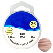Hilo de cobre para hacer piezas de Joyería y bisutería 0.40 mm Dorado Rosa x20m