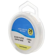 Hilo de cobre para hacer piezas de Joyería y bisutería 0.40 mm Plateado x20m