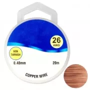 Hilo de cobre para hacer piezas de Joyería y bisutería 0.40 mm Natural x20m