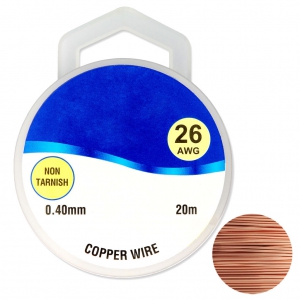 Hilo de cobre para hacer piezas de Joyería y bisutería 0.40 mm Natural x20m