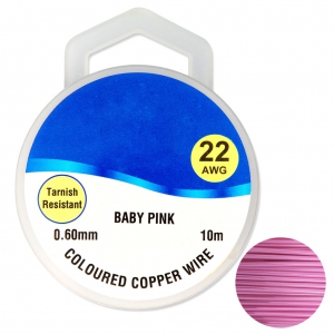 Hilo de cobre para hacer piezas de Joyería y bisutería 0.60 mm Baby Pink x10m