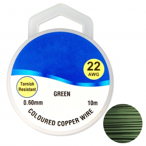 Hilo de cobre para hacer piezas de Joyería y bisutería 0.60 mm Green x10m