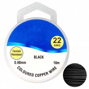 Hilo de cobre para hacer piezas de Joyería y bisutería 0.60 mm Negro x10m