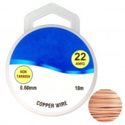 Hilo de cobre para hacer piezas de Joyería y bisutería 0.60 mm Natural x10m