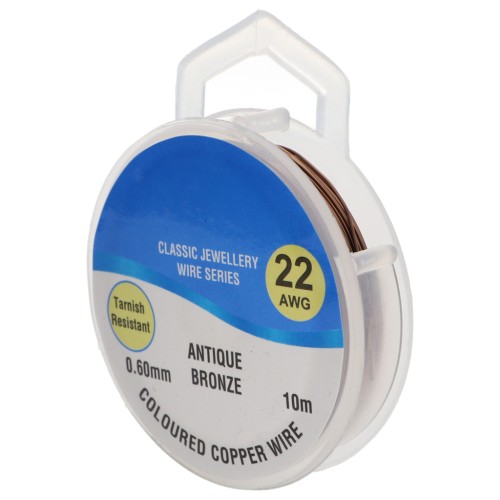 Hilo de cobre para hacer piezas de Joyería y bisutería 0.60 mm Antique Bronce x10m