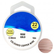 Hilo de cobre para hacer piezas de Joyería y bisutería 0.60 mm Dorado Rosa x10m|raw }}