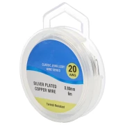 Hilo de cobre para hacer piezas de Joyería y bisutería 0.80 mm Plateado x6m