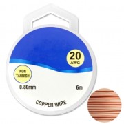 Hilo de cobre para hacer piezas de Joyería y bisutería 0.80 mm Natural x6m|raw }}