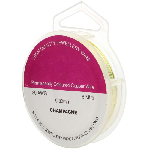 Hilo de cobre para hacer piezas de Joyería y bisutería 0.80 mm Champagne x6m